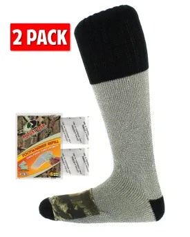 Heated Mossy Oak Acrylic Sock (Two Pairs)