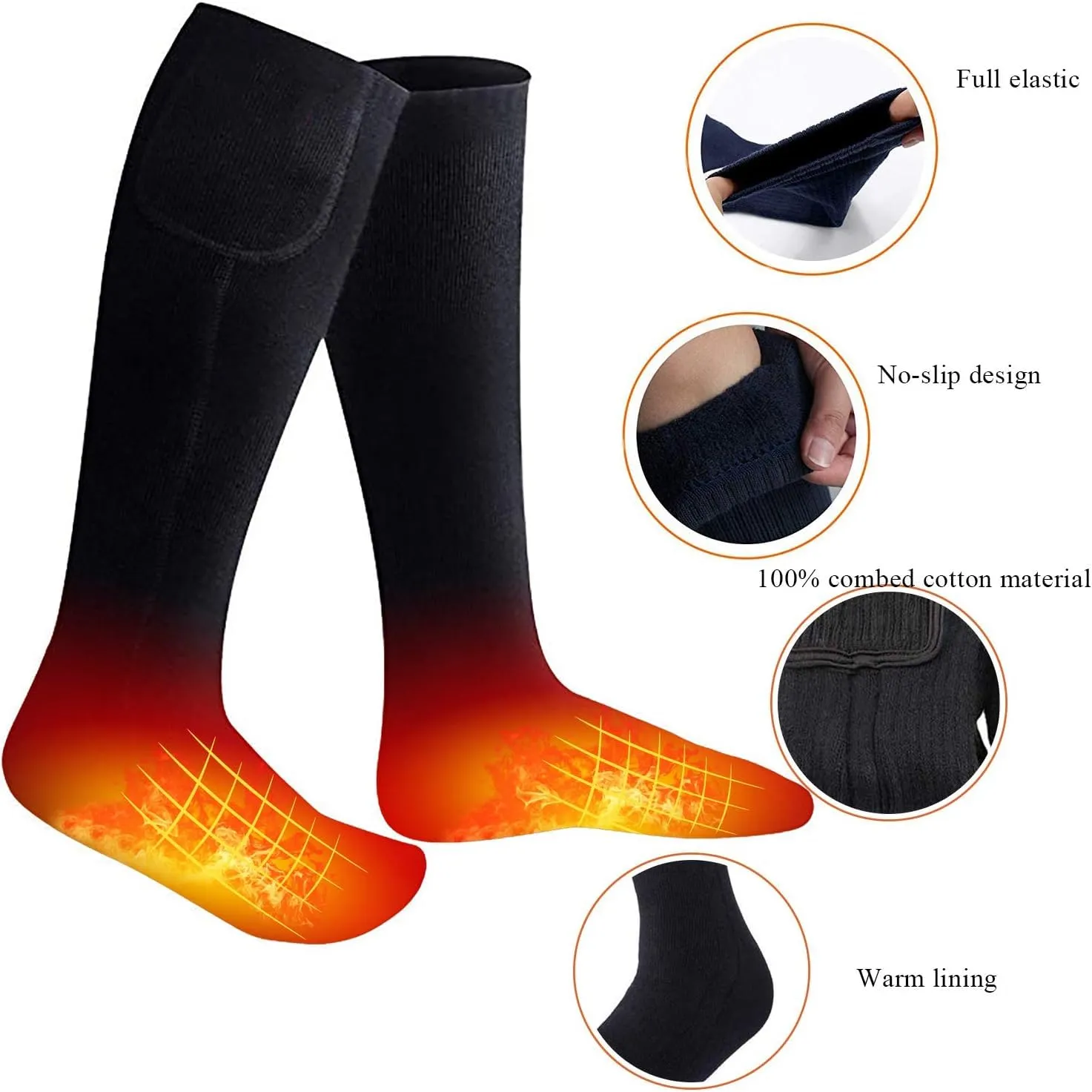 Heated Socks,Electric Heated Socks for Men & Women Winter Thermal Insulated Sock Battery Powered Heat Sox, Winter Foot Warmer Socks for Outdoor Sports