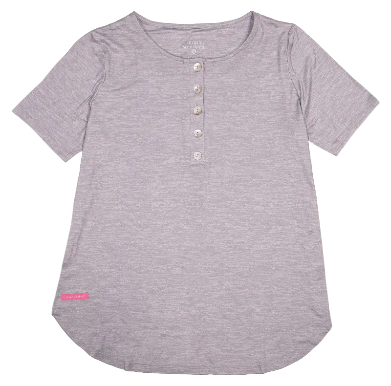 Heather Grey Henley Top