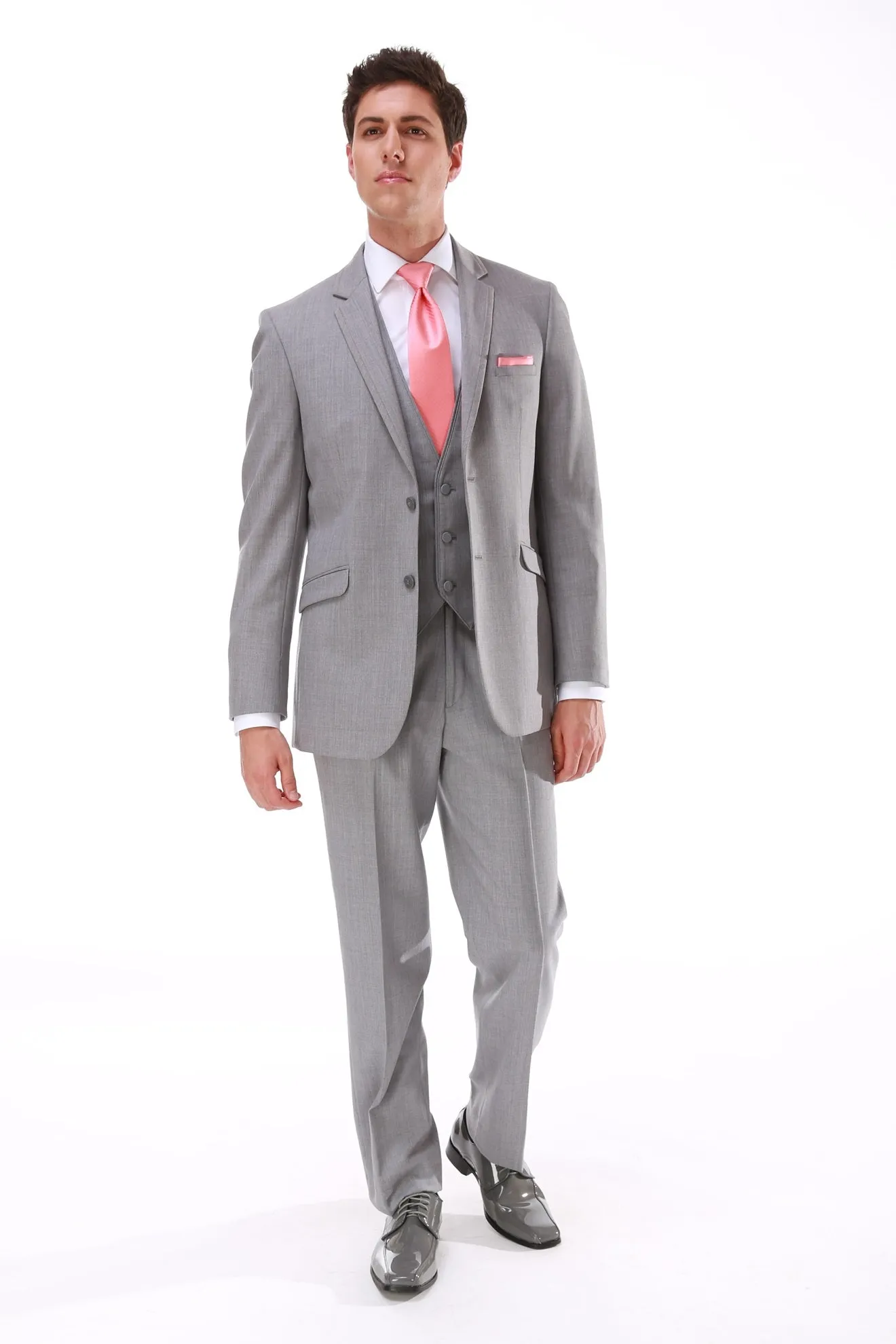 Heather Grey Moda Modern Fit Suit by Jean Yves