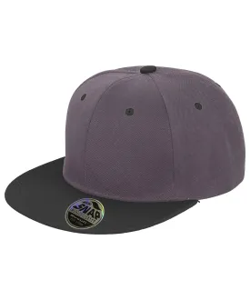 Heather Grey/Black - Bronx original flat peak snapback dual colour cap