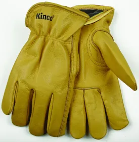 Heatkeep 98RL-M Driver Gloves, Men's, M, 10-1/2 in L, Keystone Thumb, Easy-On Cuff, Cowhide Leather, Gold :PR: QUANTITY: 1