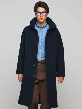 Heavy Duty Raglan Wool Coat, Navy