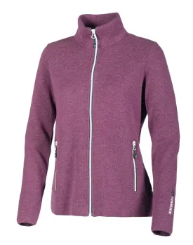 HEDDA FULL ZIP, 100% EXTRA FINE MERINOULL — PURPLE