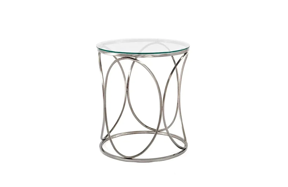 Helena End Table Tall Clear Glass