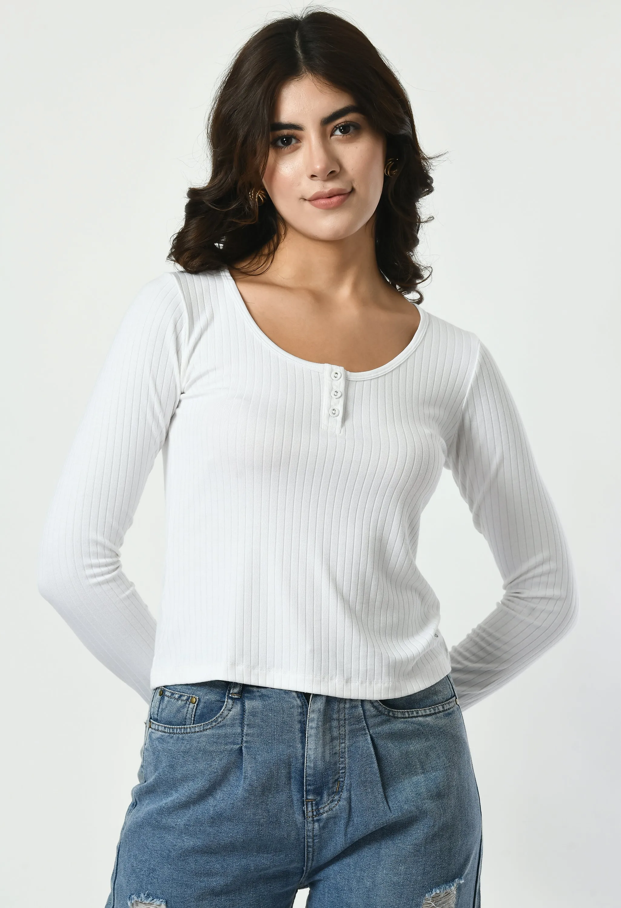 Henley Long Sleeve T-shirt #7055