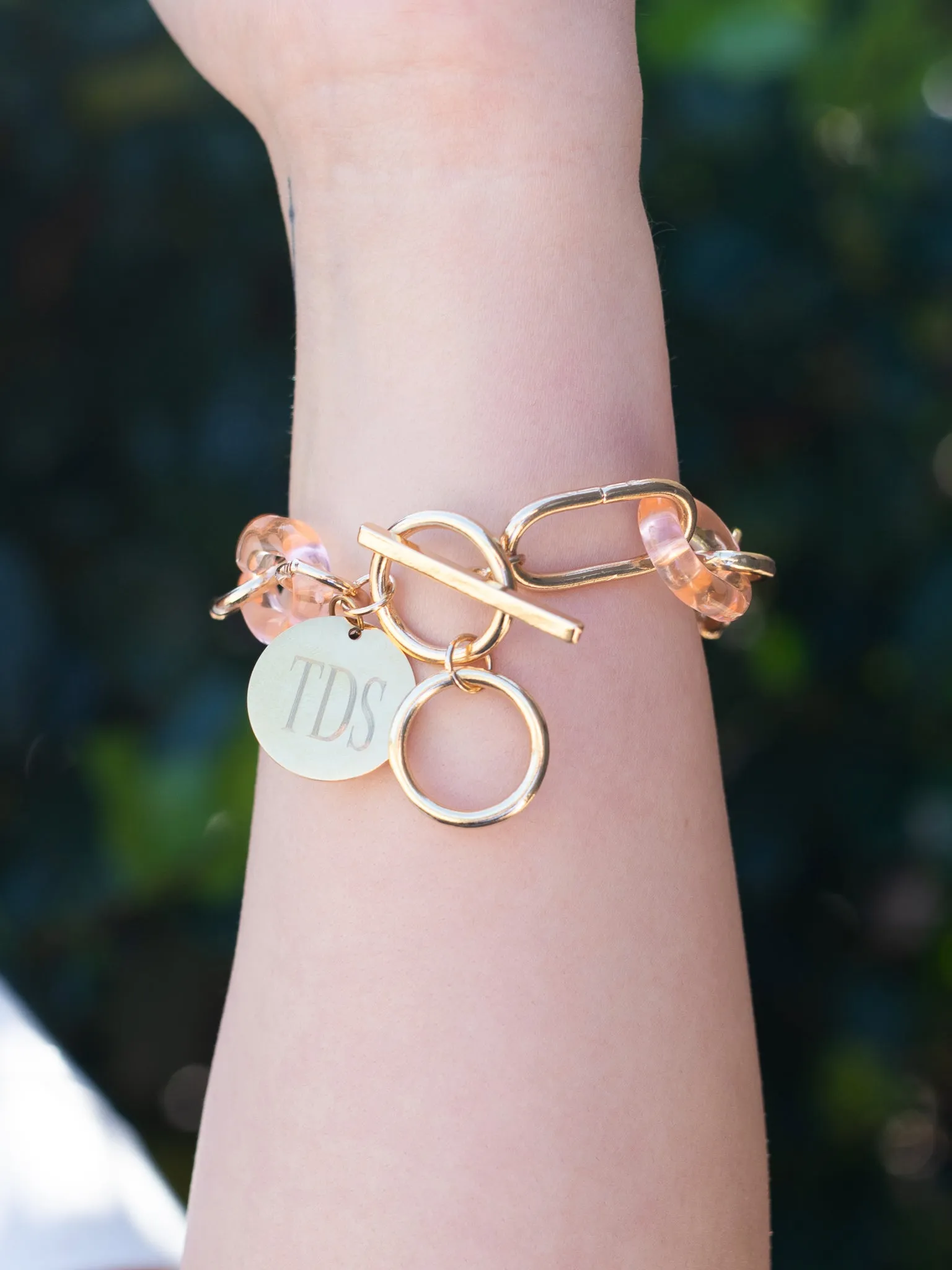 Here to Stay Chain Bracelet - Peach