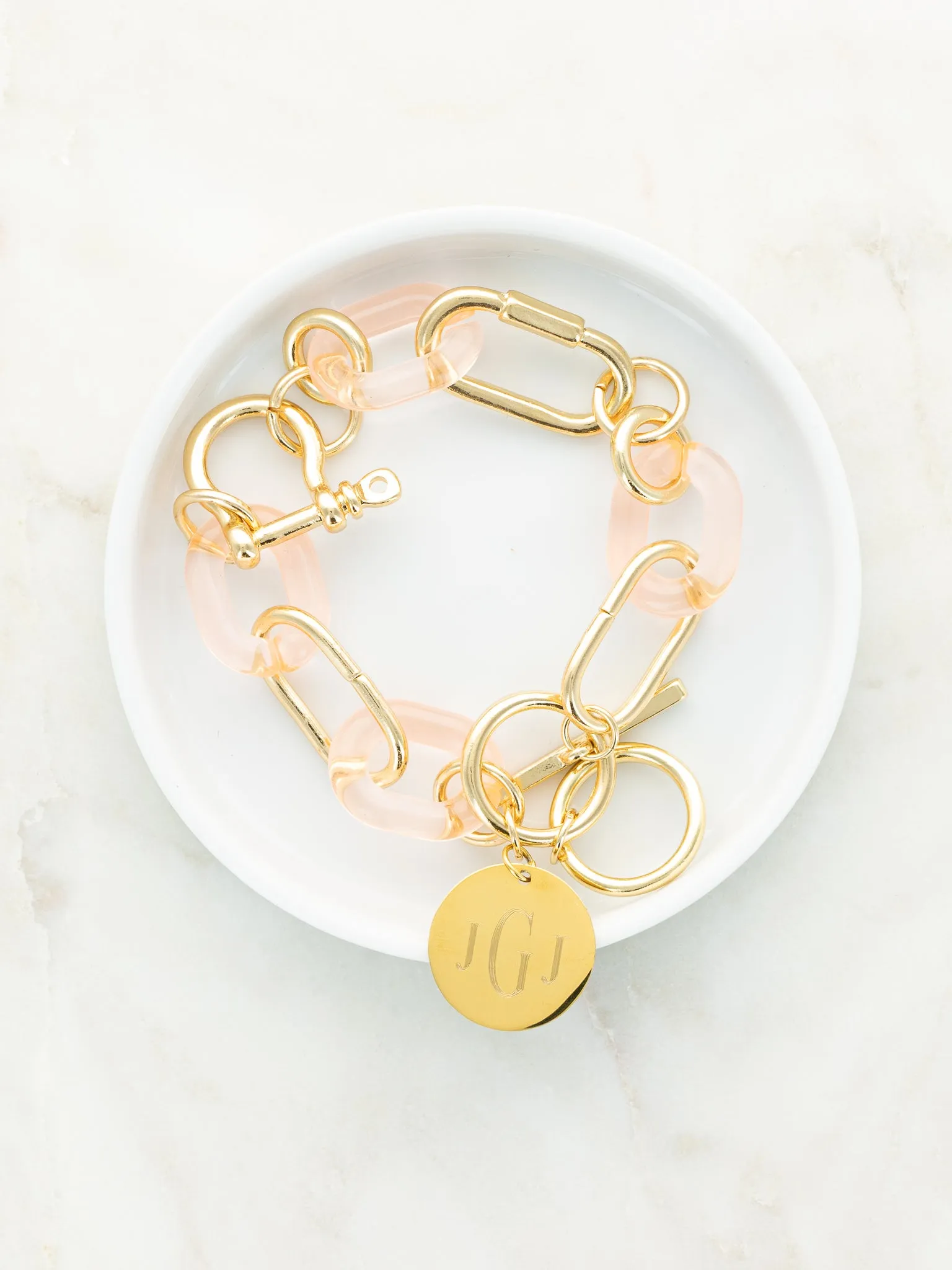 Here to Stay Chain Bracelet - Peach