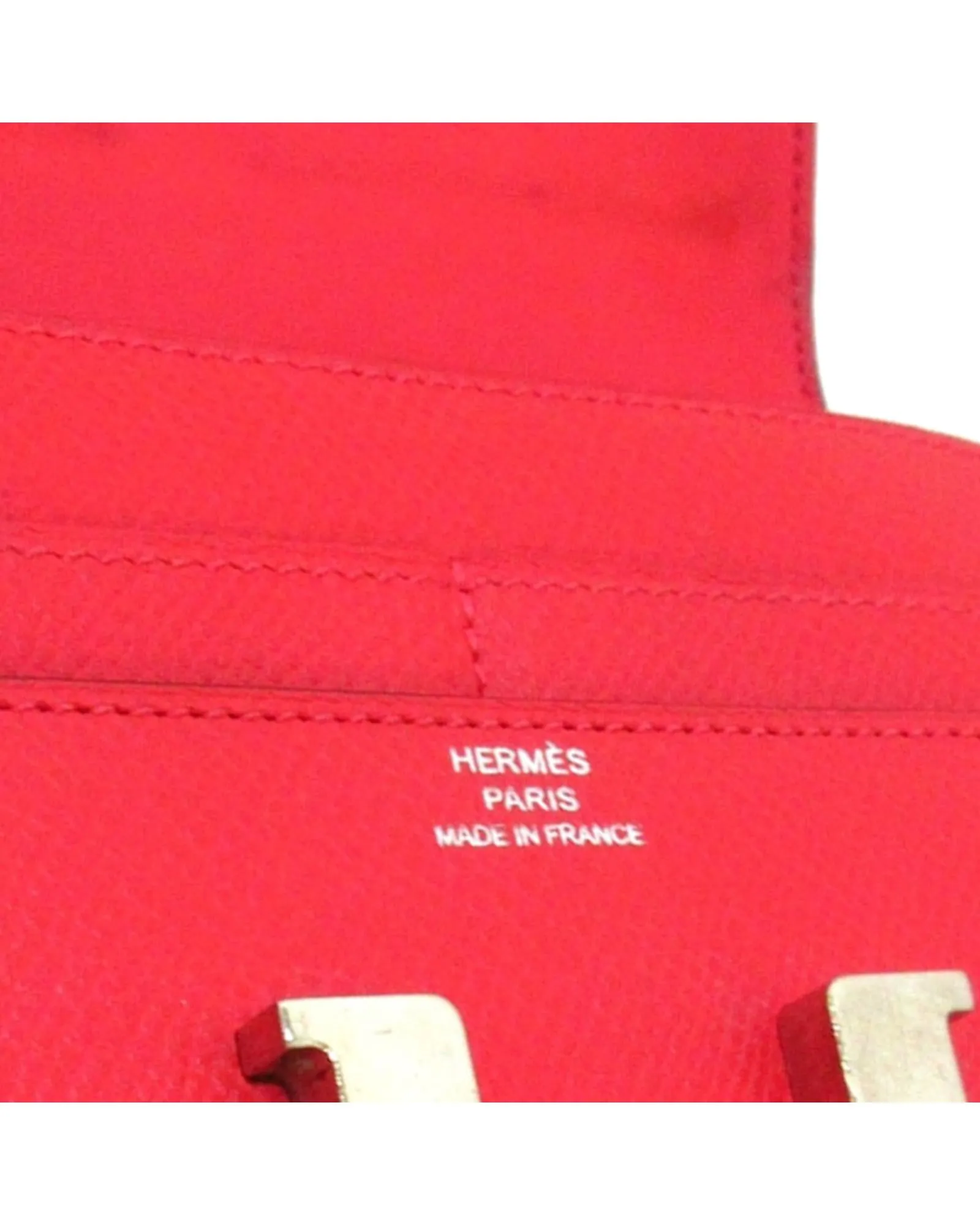 Hermes Bearn Wallet in Red