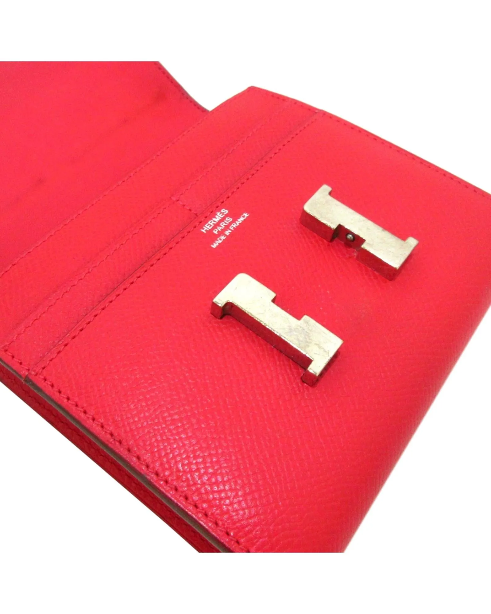 Hermes Bearn Wallet in Red