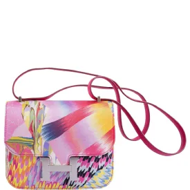 Hermès Mini Constance 18 Multicolor Marble Silk Palladium Hardware