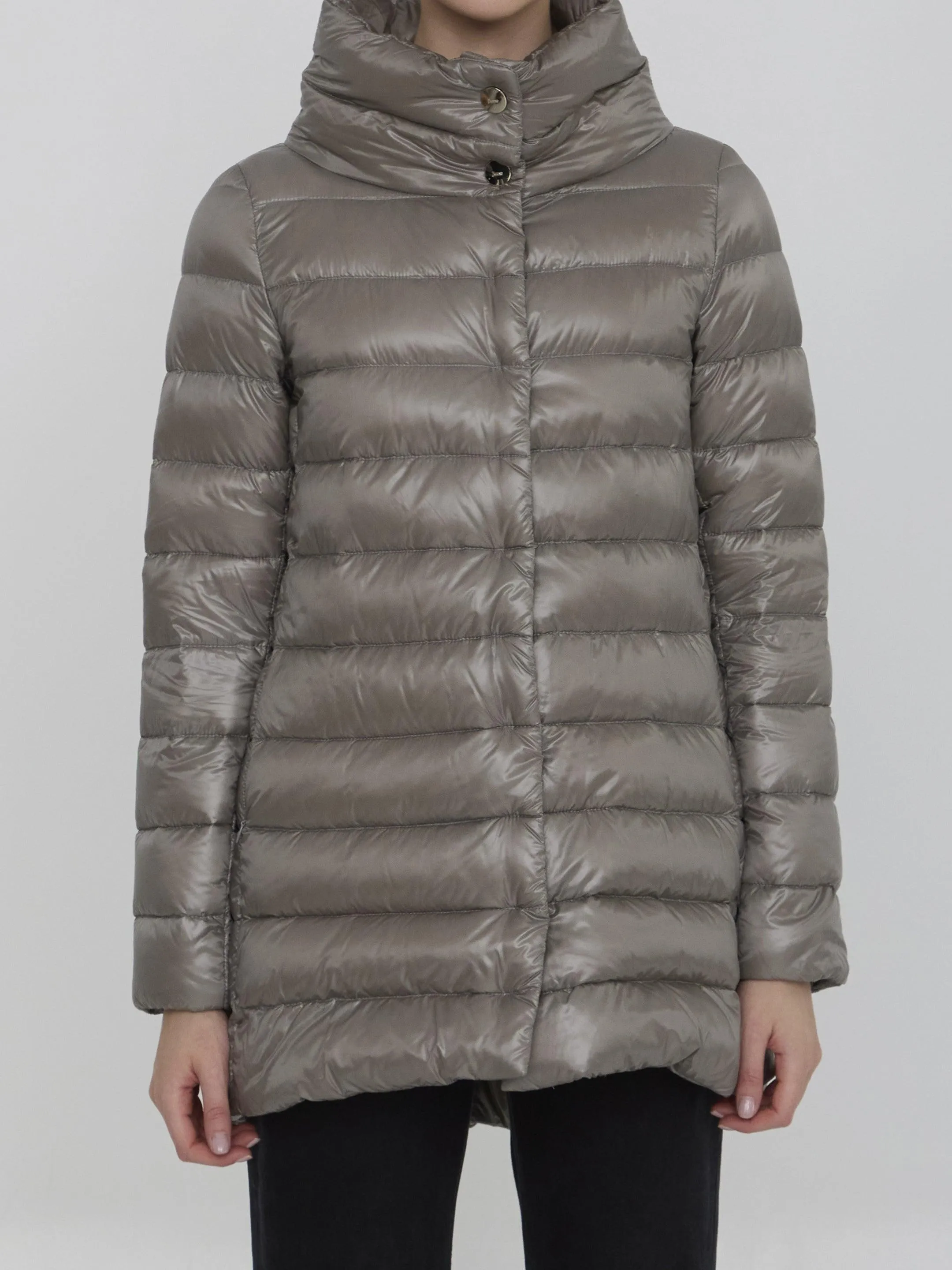 Herno Down Jacket In Nylon Gray