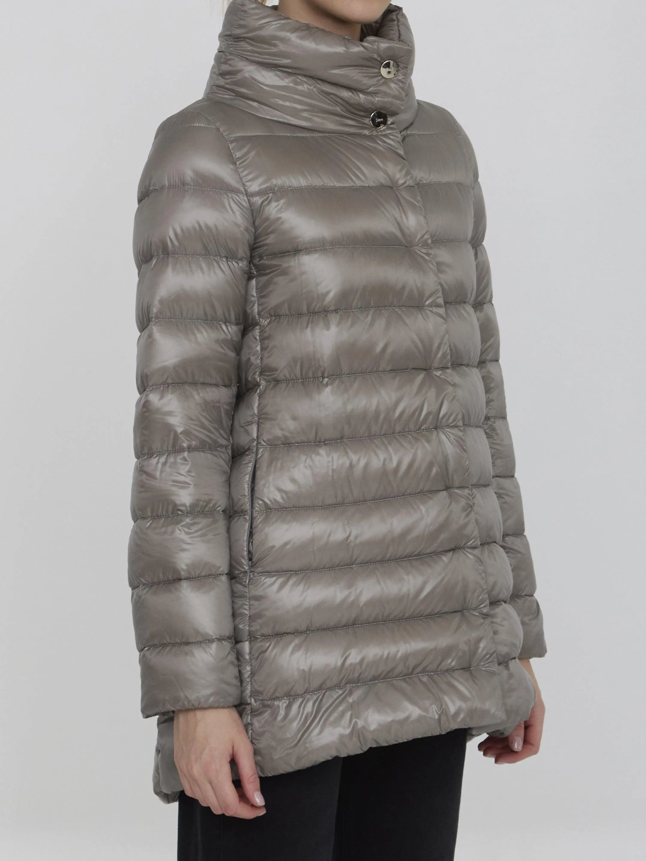 Herno Down Jacket In Nylon Gray