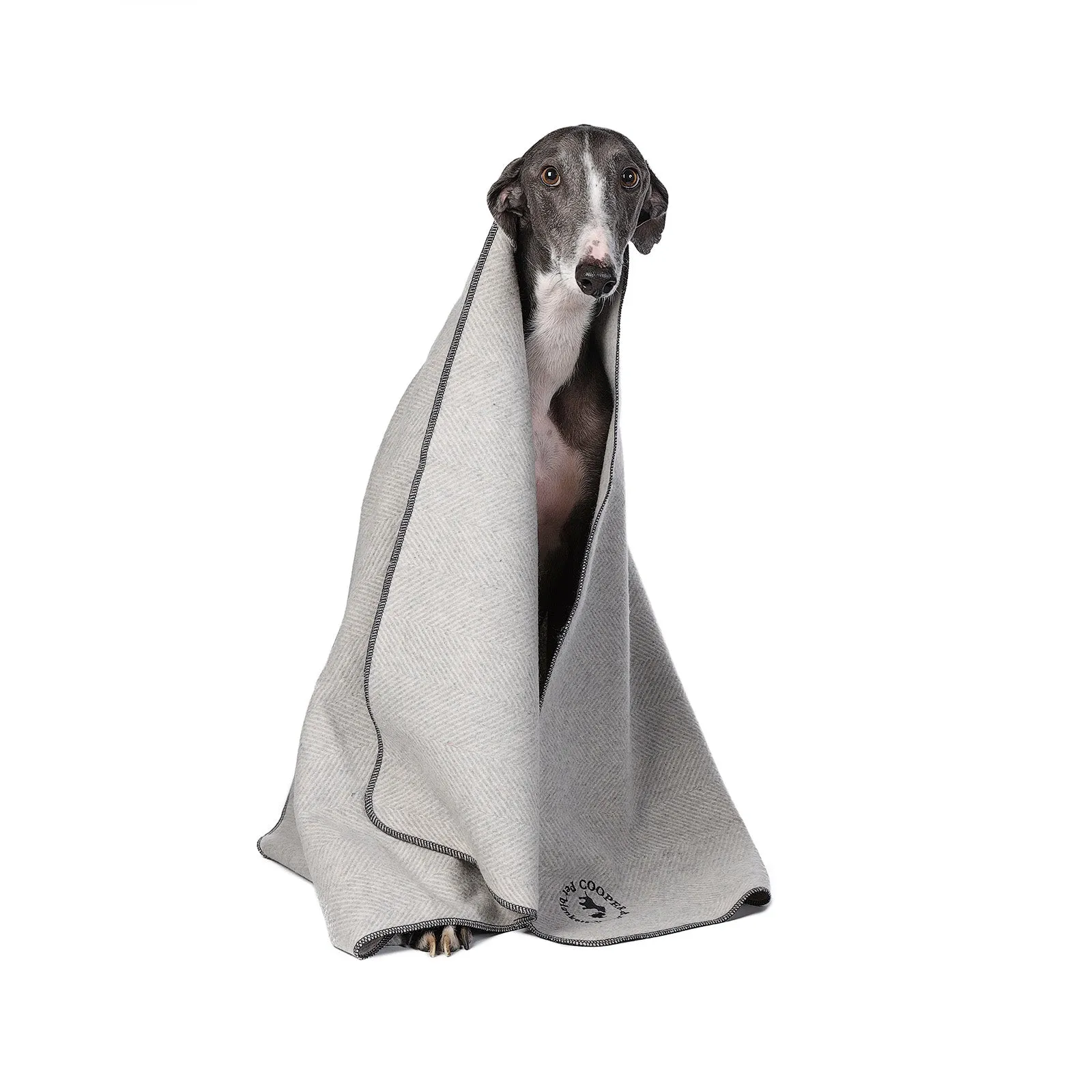 Herringbone Pet Blanket Silver