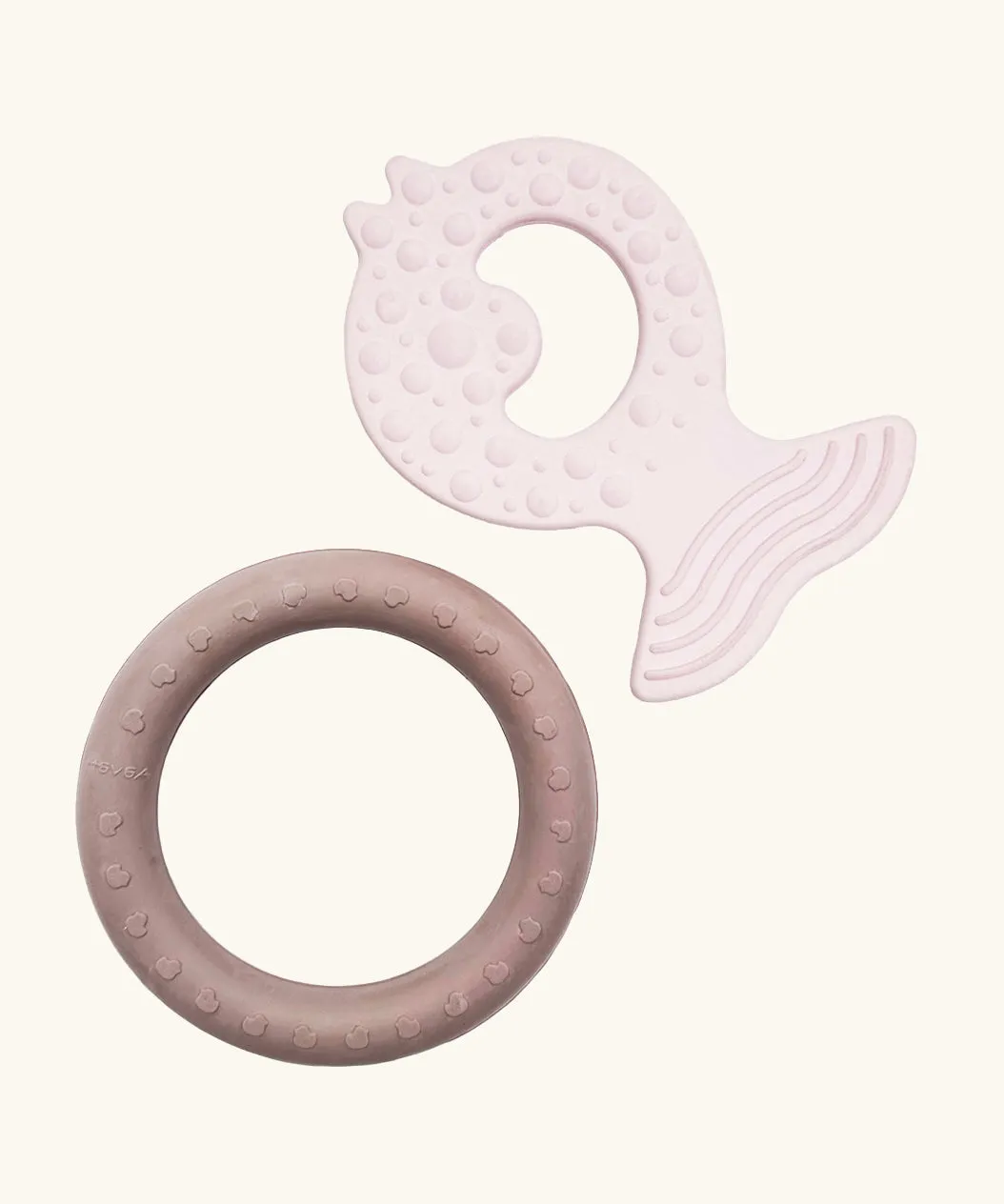 Hevea Natural Rubber Fish & Ring Teether Set