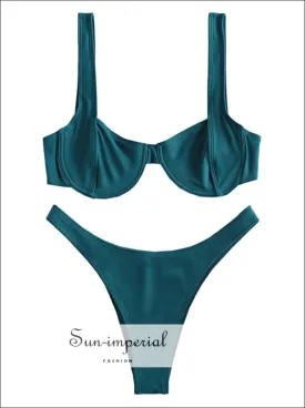 High Cut Underwire Bikini Set Swimwear Women Bikini