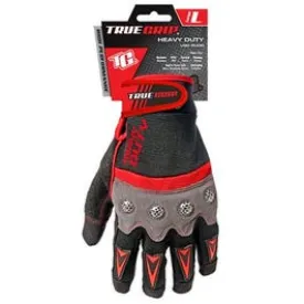 High-Performance Work Gloves, Touchscreen Compatible, Red, Gray & Black, Large