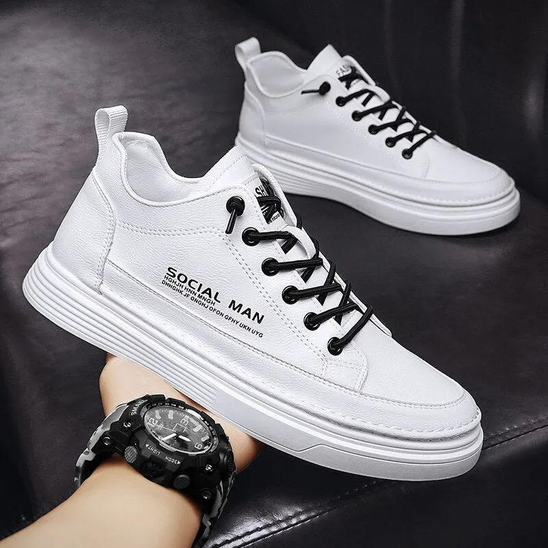 High Quality New Spring  Mens Casual Shoes Comfortable Flat Male Sneakers Fashion Outdoor White Breathable Non Leather Shoes