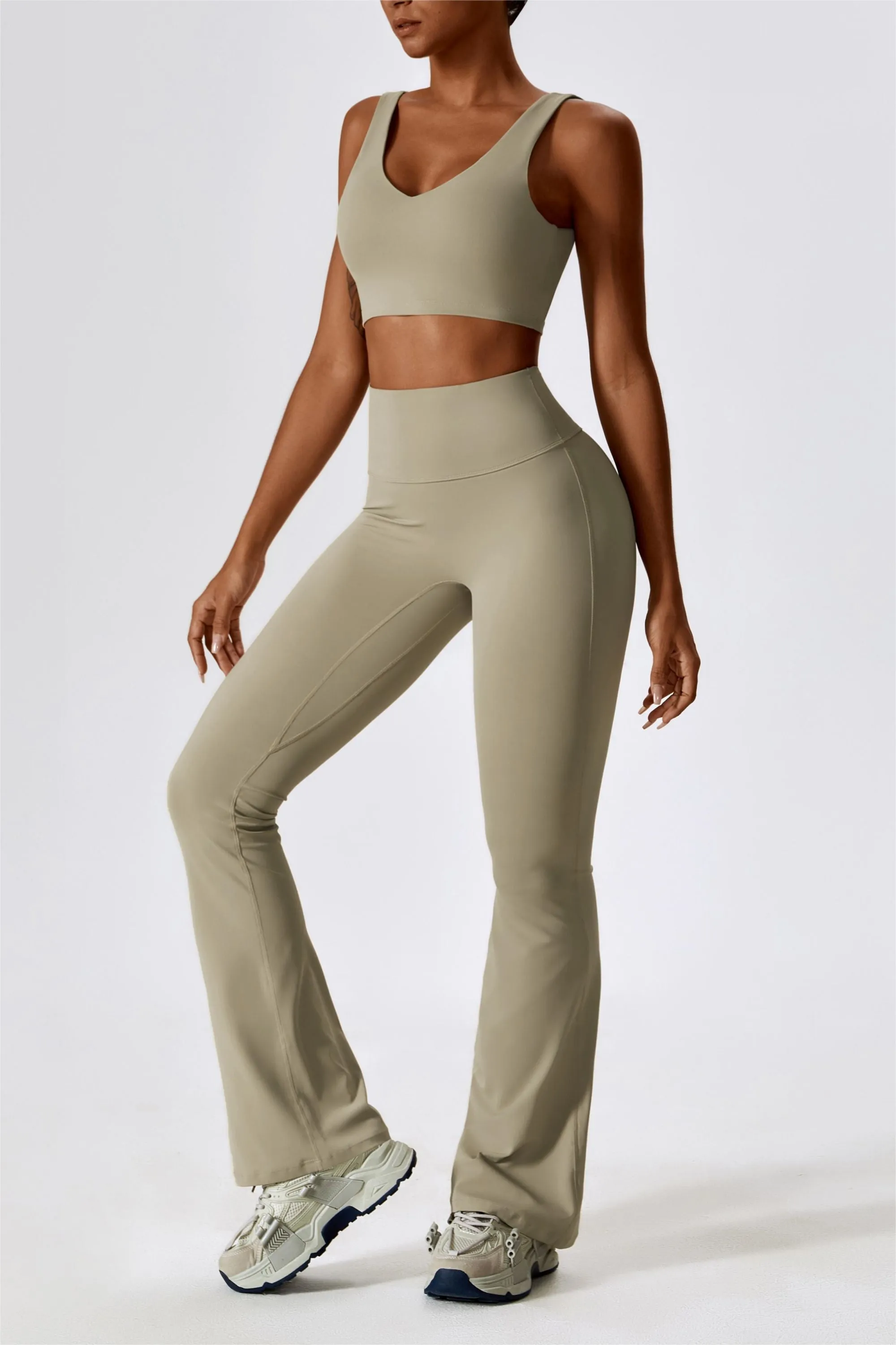 High-Rise Bootcut Flared Scrunch Leggings