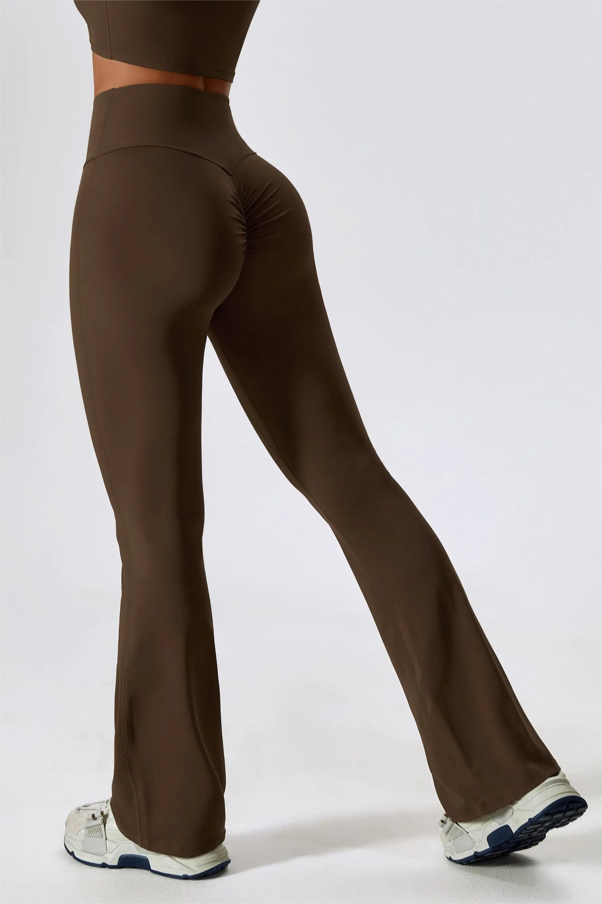 High-Rise Bootcut Flared Scrunch Leggings