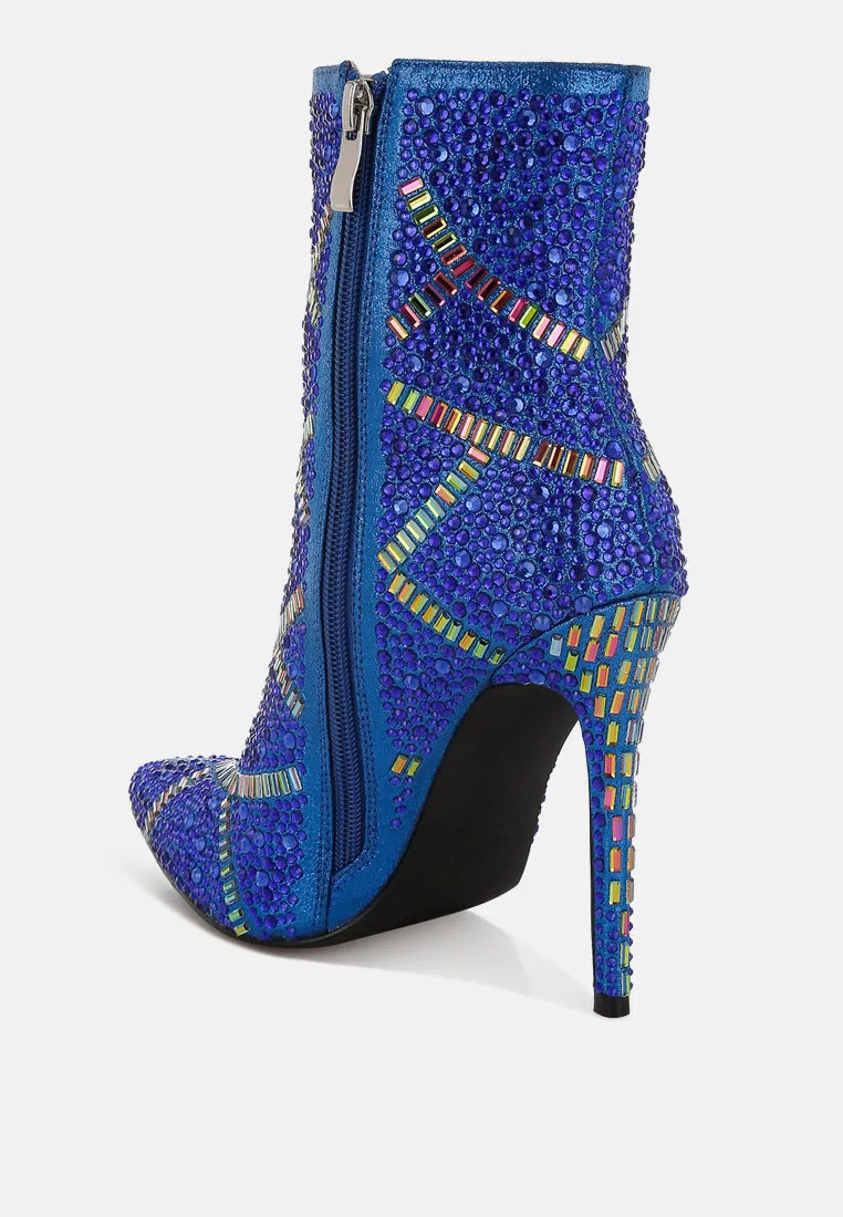 High Roller Rhinestones Embellished Stiletto Boots