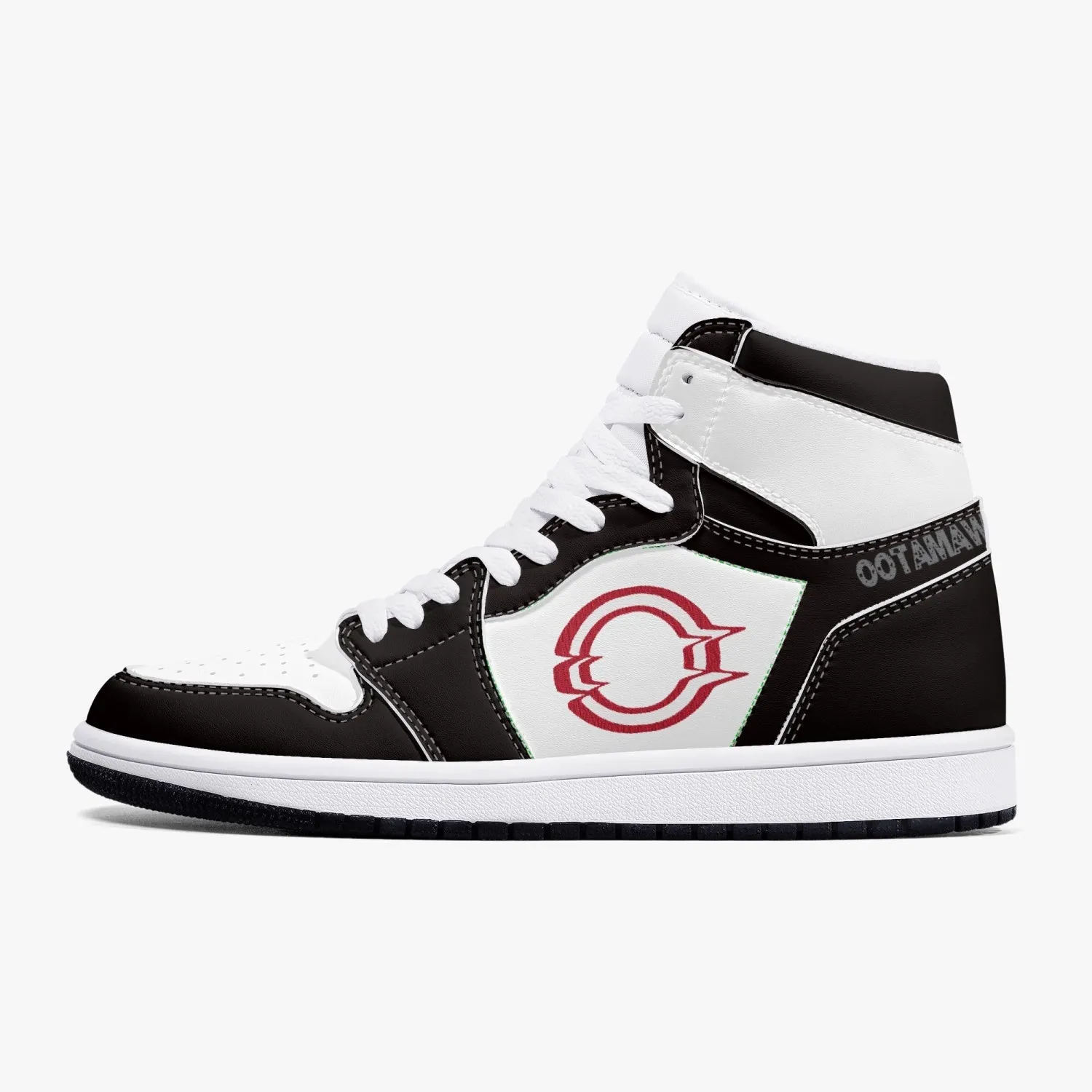 High-Top Leather Sneakers White & Black