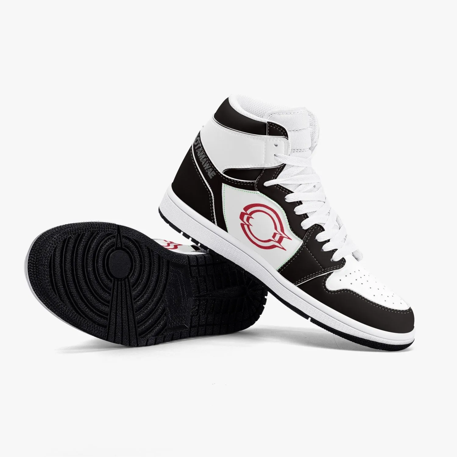 High-Top Leather Sneakers White & Black