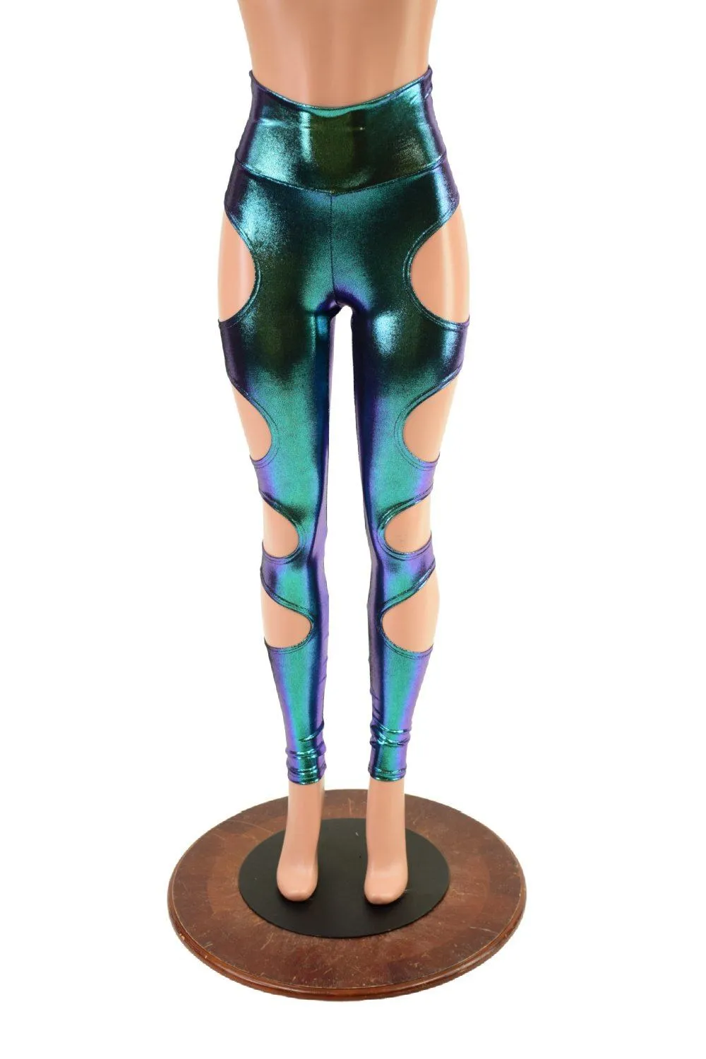 High Waist Quad Cutout Leggings in Scarab