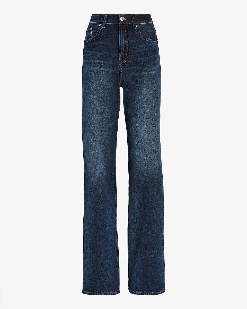 High Waisted Dark Wash Wide Leg Jeans in Dark Wash