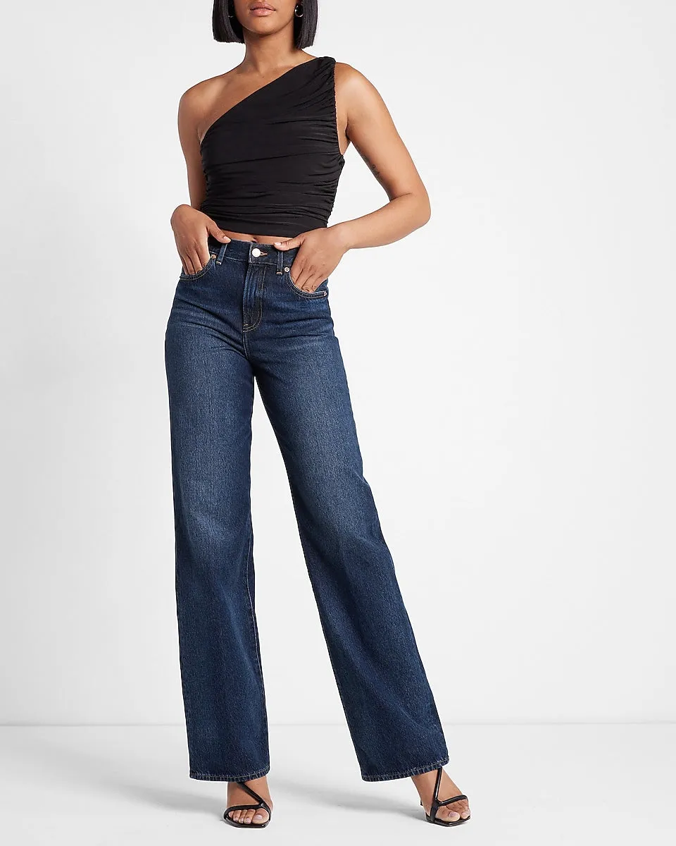 High Waisted Dark Wash Wide Leg Jeans in Dark Wash