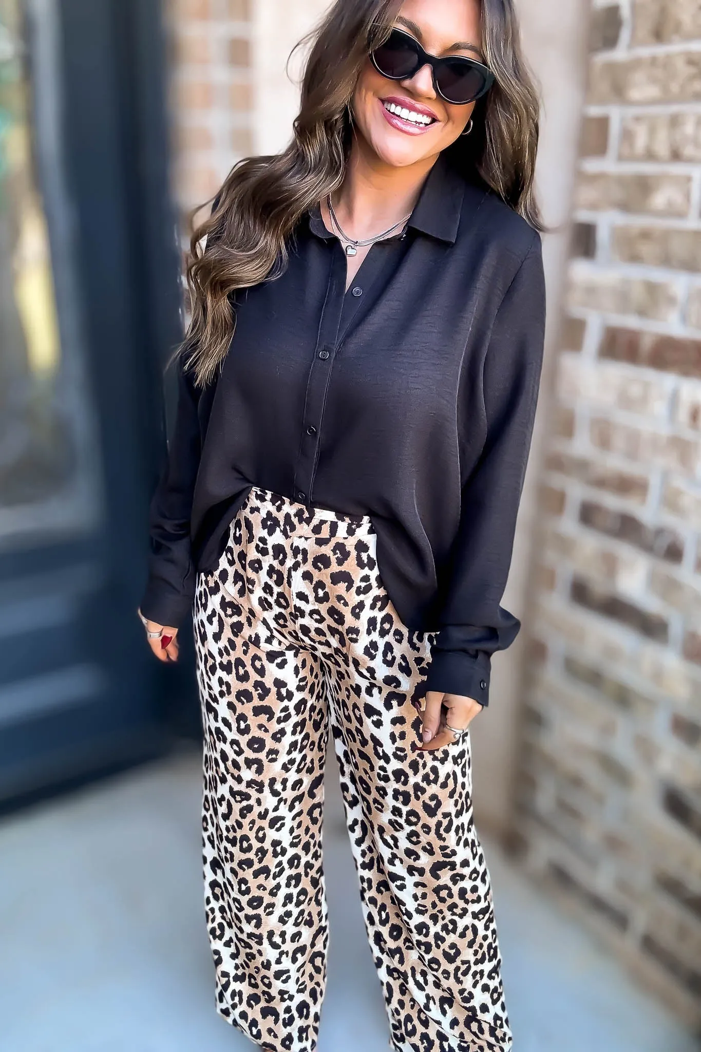 High Waisted Leopard Print Pants