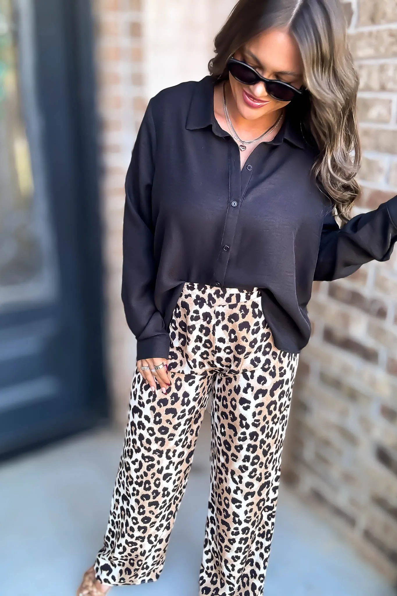 High Waisted Leopard Print Pants