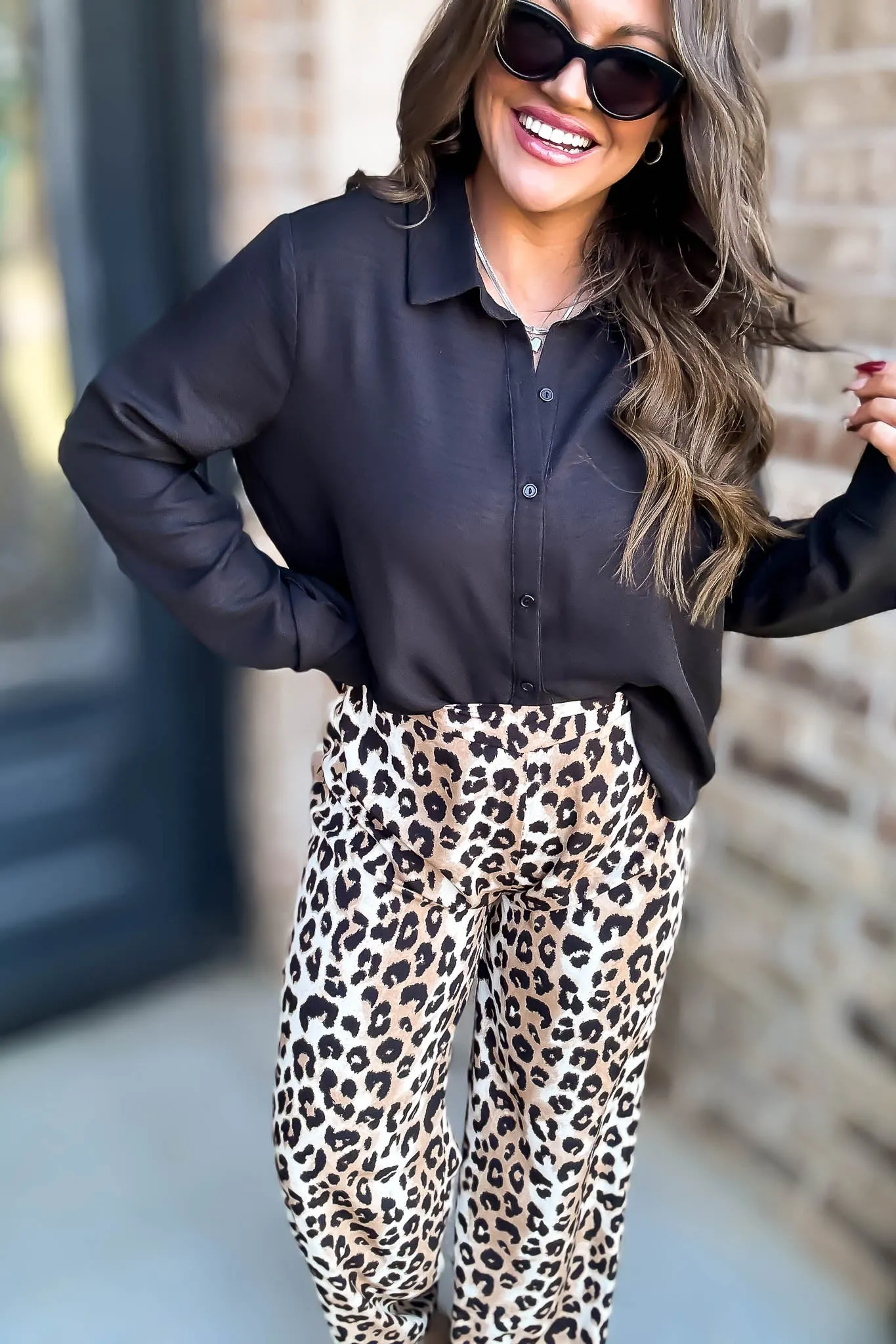 High Waisted Leopard Print Pants