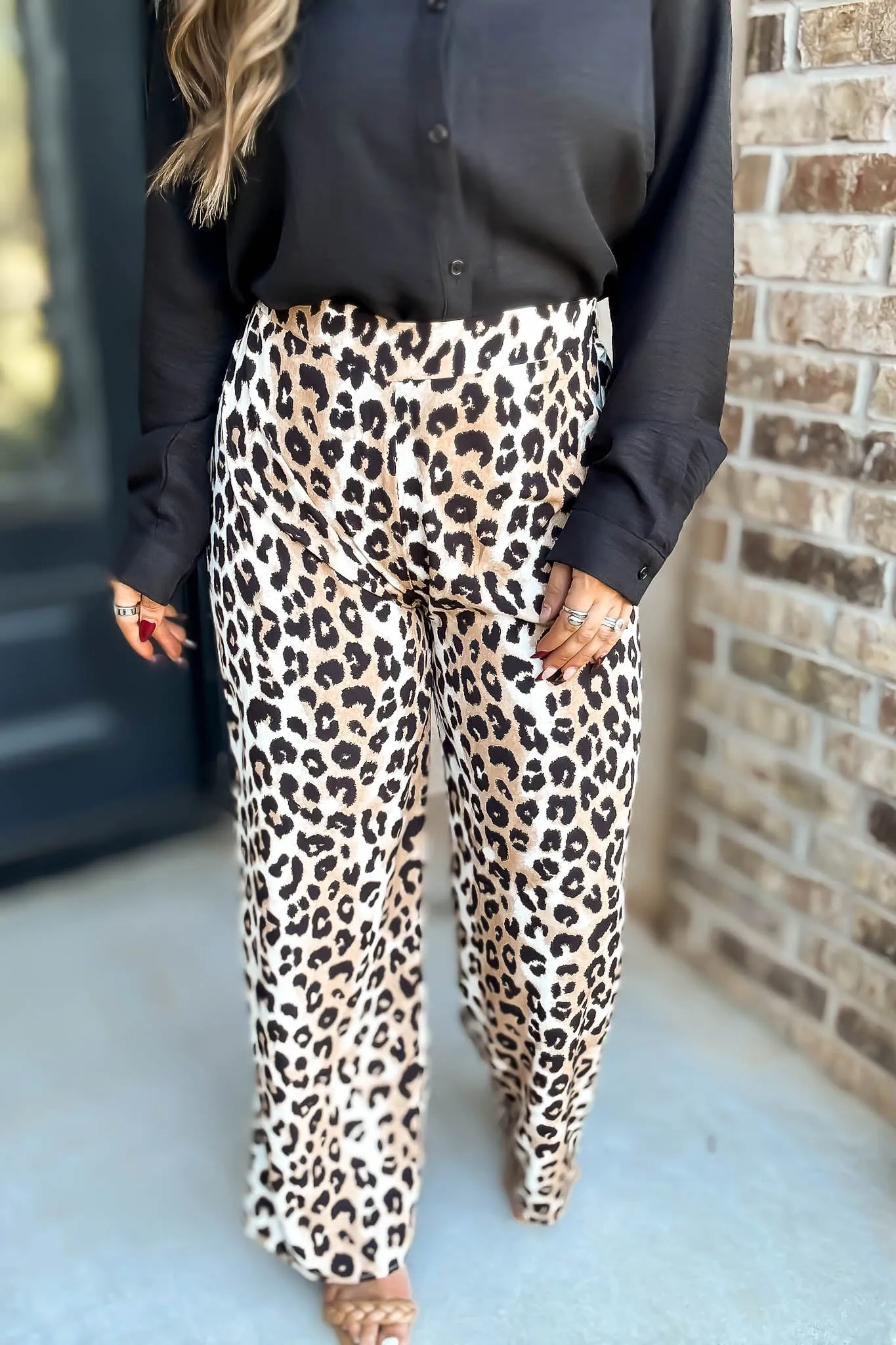 High Waisted Leopard Print Pants