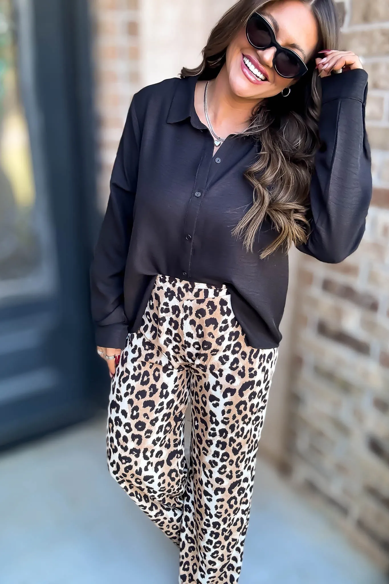 High Waisted Leopard Print Pants