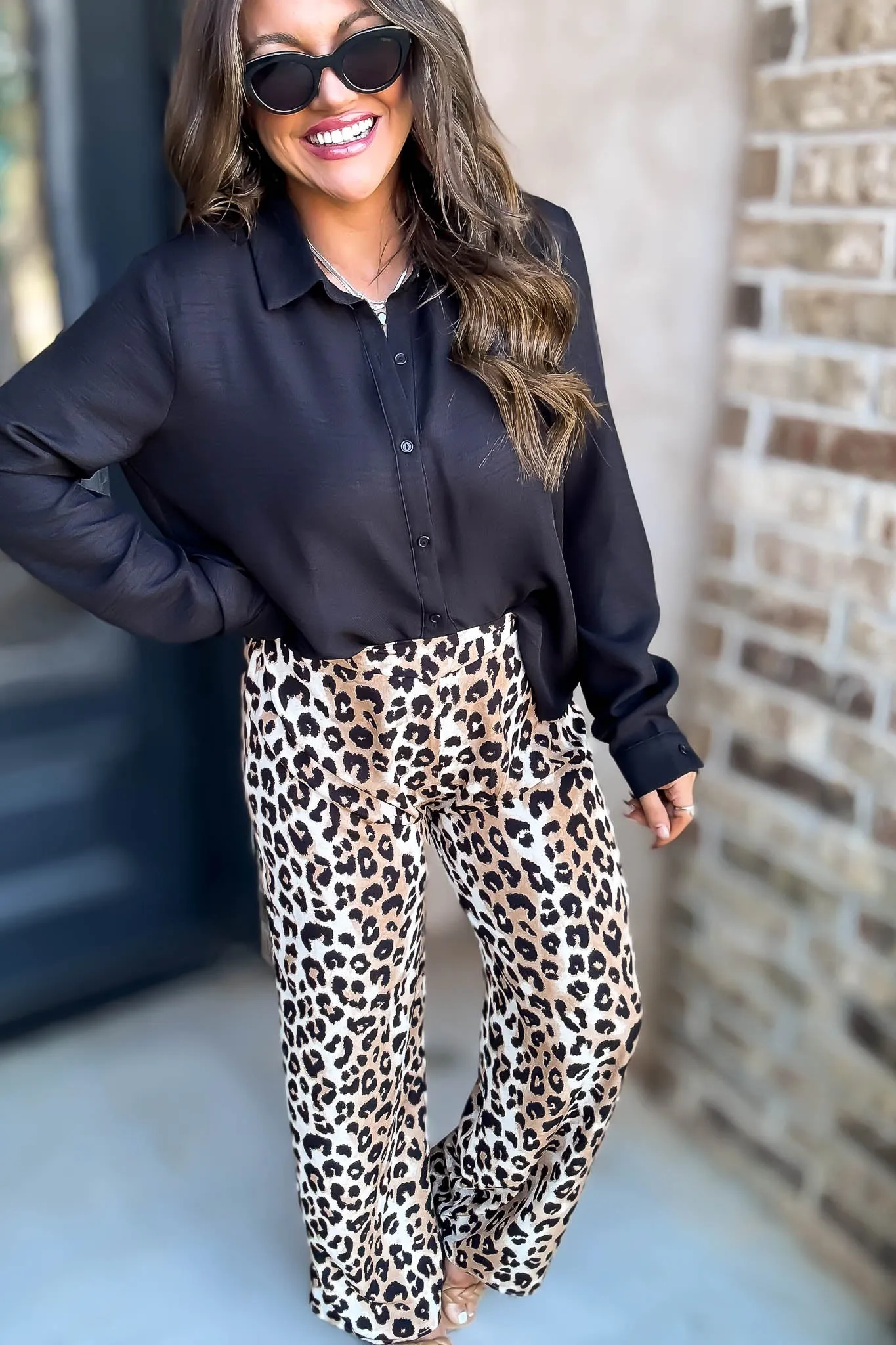 High Waisted Leopard Print Pants