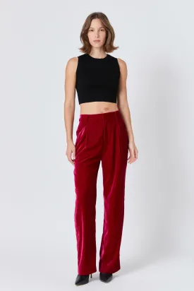 High-Waisted Velvet Pants