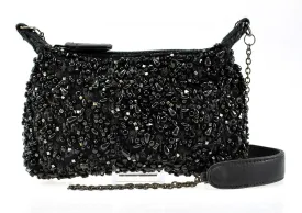 Highlights in Black Beaded Handbag