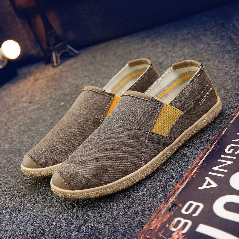 Hnzxzm Men Casual Shoes Espadrilles Slip on Breathable Classic Men Canvas Shoes Loafers Cheap Men Lazy Boat Driving Shoes For Men Comfy