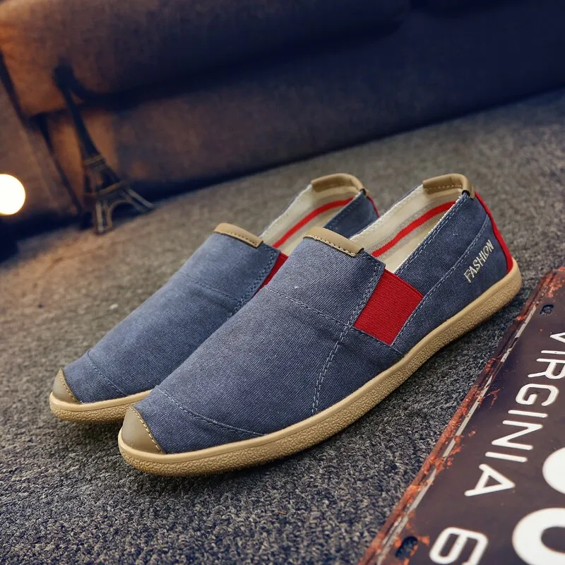 Hnzxzm Men Casual Shoes Espadrilles Slip on Breathable Classic Men Canvas Shoes Loafers Cheap Men Lazy Boat Driving Shoes For Men Comfy