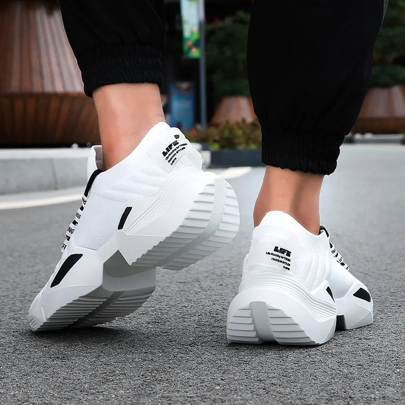 Hnzxzm Men Casual Shoes Summer Rubber Bottom Vulcanized Tennis Sneakers Mesh White Large Size Basketball Running Shoes Zapatillas