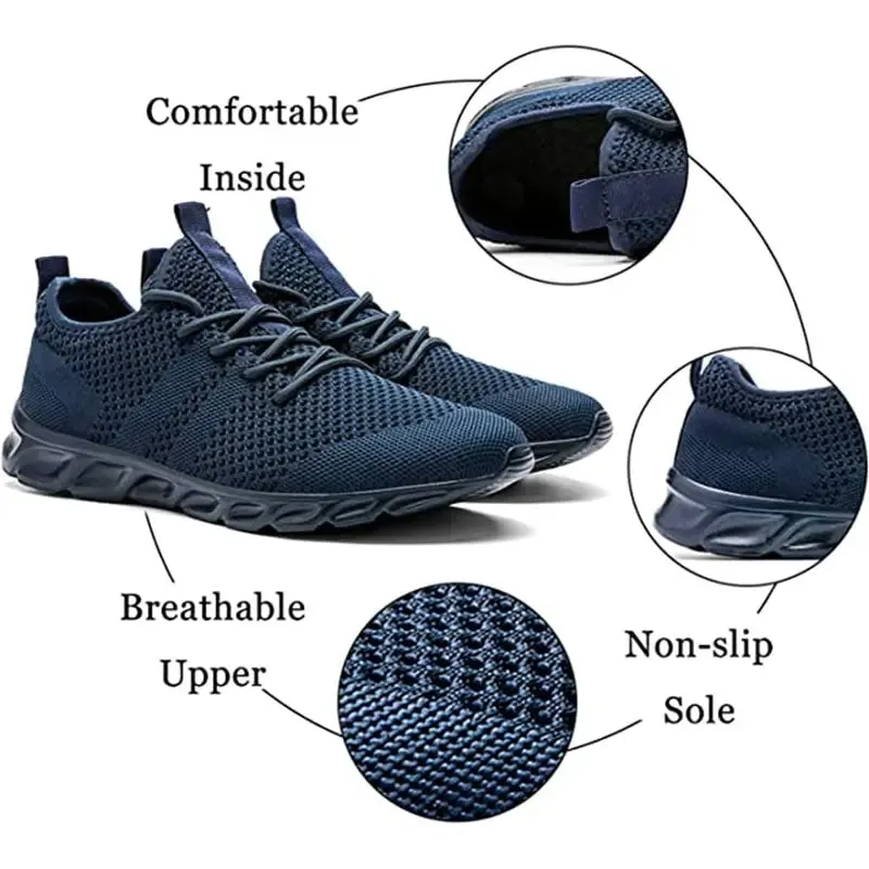 Hnzxzm Men Casual Sport Shoes Light Sneakers White Outdoor Breathable Mesh Black Running Shoes Athletic Jogging Tennis Shoes