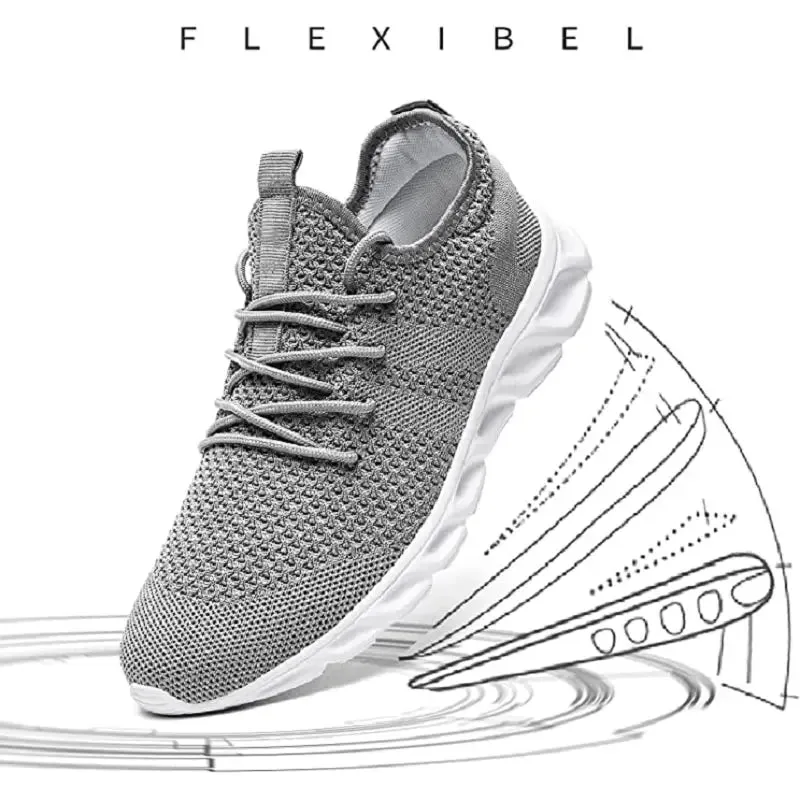 Hnzxzm Men Casual Sport Shoes Light Sneakers White Outdoor Breathable Mesh Black Running Shoes Athletic Jogging Tennis Shoes