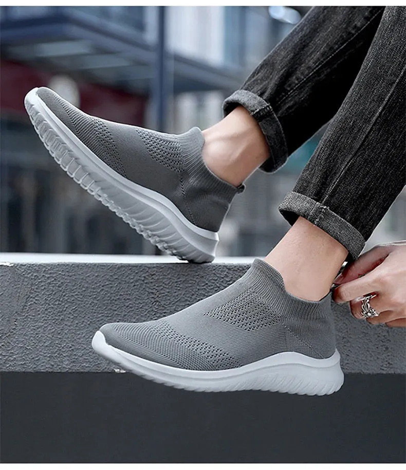 Hnzxzm Men's Casual Sneakers Knitting Mesh Comfortable Socks Walking Shoes Comfortable Men's Casual Shoes Light Sneakers Men Shoes