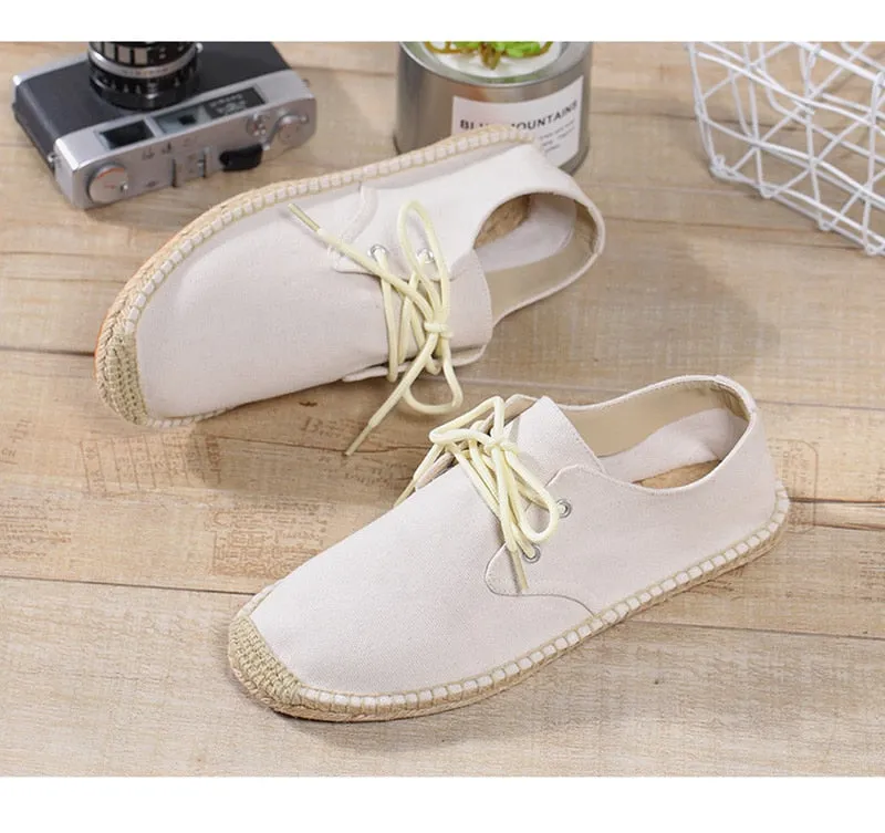 Hnzxzm New Fashion Loafers Men Flats Brand Canvas Shoes Flat Male Lazy Shoes Mens Casual Shoes Black Beige Blue Big Size 45