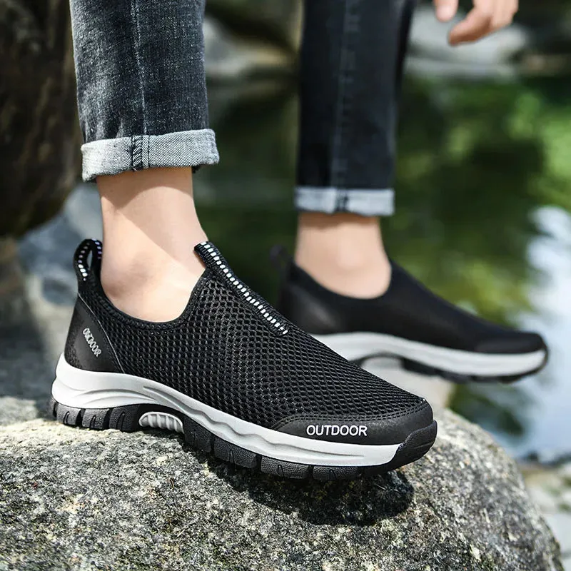 Hnzxzm Outdoor Casual Sneakers Men Breathable Slip On Men's Shoes  Comfortable Loafers Man Walking Shoes Tenis Masculino Esportivo