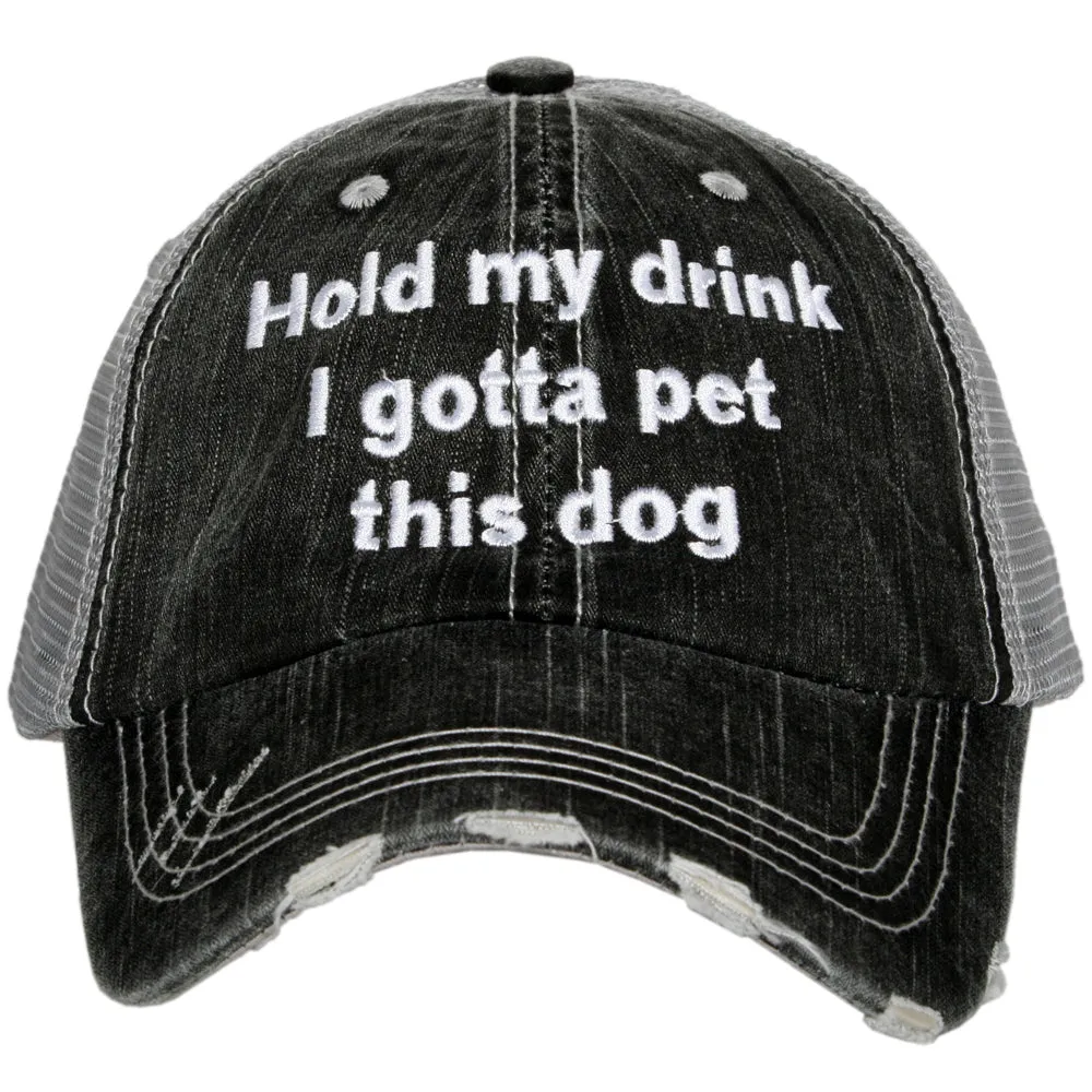 Hold My Drink I Gotta Pet This Dog Wholesale Trucker Hat