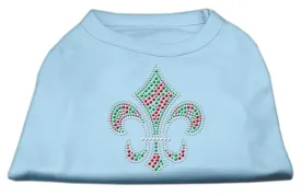 Holiday Fleur de lis Rhinestone Shirts Baby Blue XXXL(20)