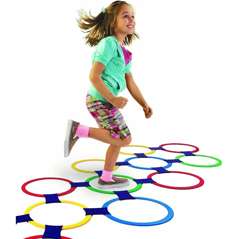 Hopscotch Ring Game (13 Multi-Colored Plastic Rings and Connectors)