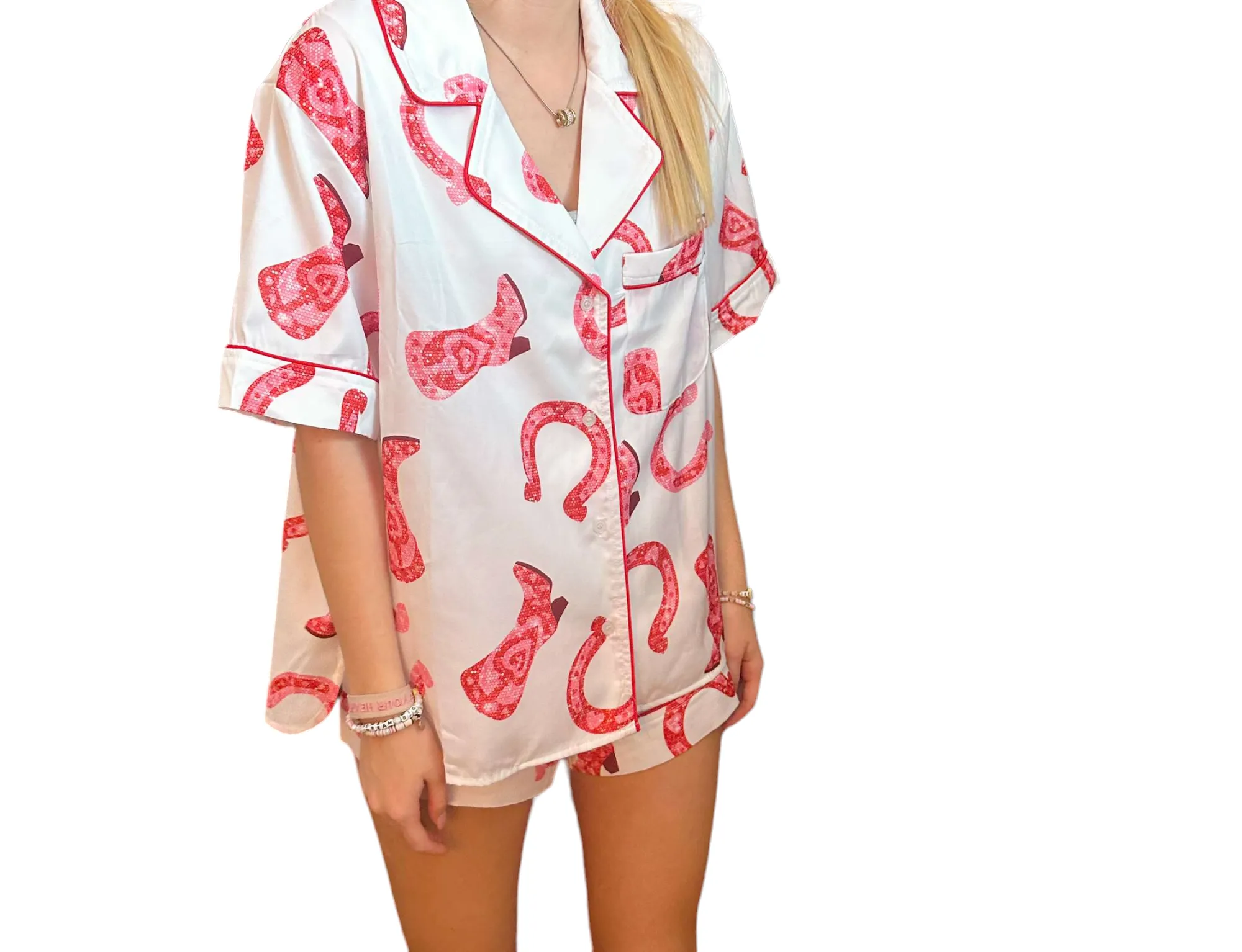 Horseshoe & Boots Luxe Silk Pajama Set